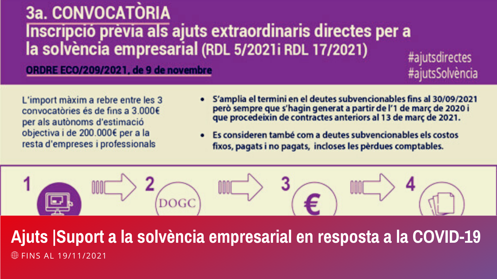 Ajuts de suport a la solvència empresarial en resposta a la COVID-19 – 3a Convocatòria
