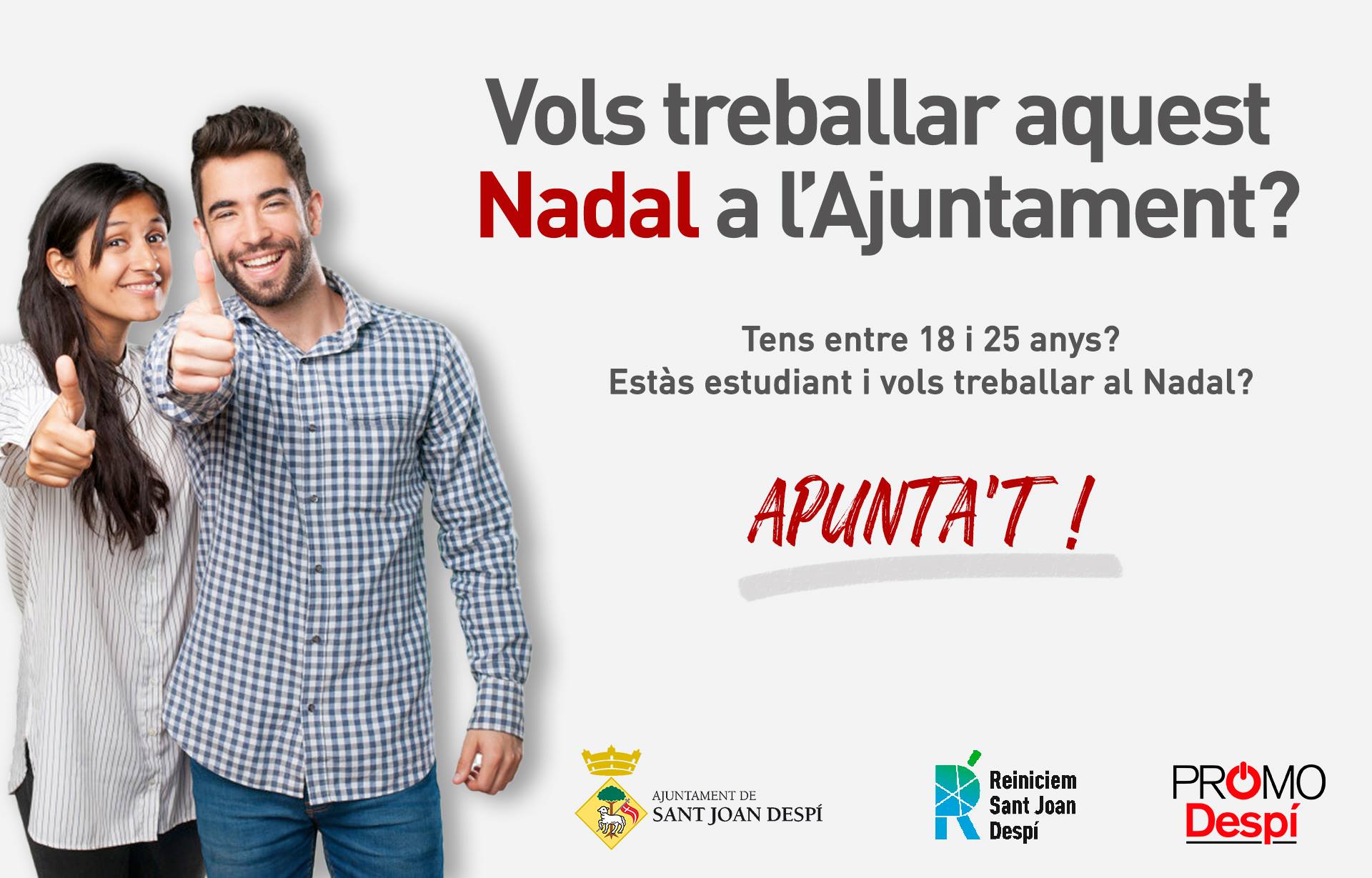 Programa ocupacional juvenil, Treballa al Nadal 2020- Vols treballar a l’Ajuntament?