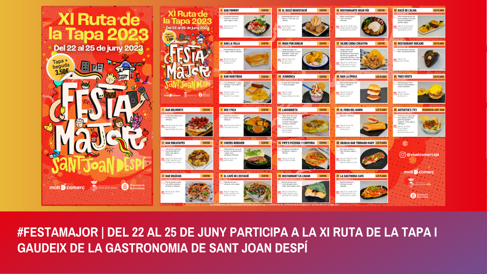 Participa a la Ruta de la Tapa i gaudeix de la gastronomia de Sant Joan Despí