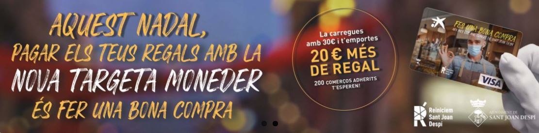 Targeta moneder: gasta 50 euros, però paga’n 30!